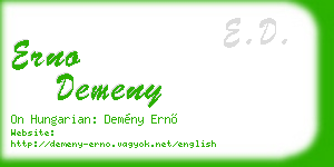 erno demeny business card